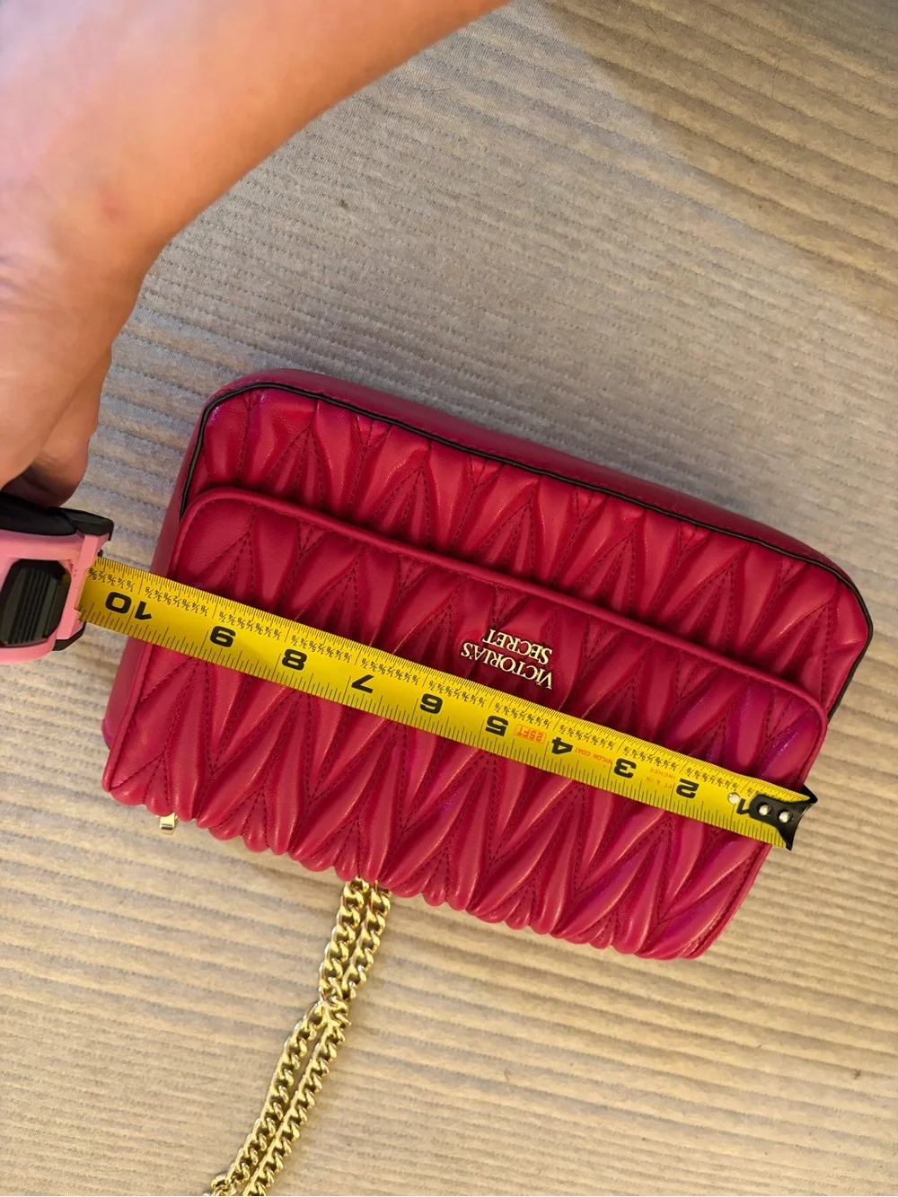 Y2K Victoria Secret Love Pink Crossbody Purse Clutch Quilted HTF Shoulder Bag
